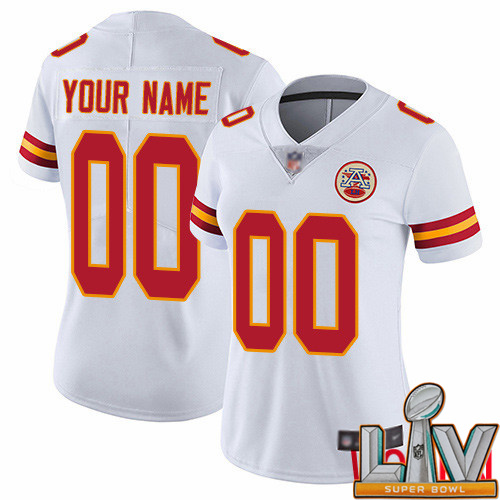 Super Bowl LV 2021 Women Kansas City Chiefs Customized White Vapor Untouchable Custom Limited Football Jersey->women nfl jersey->Women Jersey